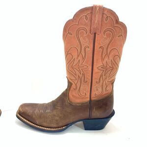 Ariat Ladies boots USA size 6 B Medium Whiskey Rose square toe 12" height #15821